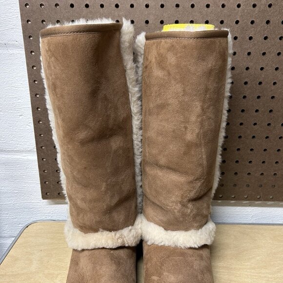 UGG Chestnut Sunburst Tall Suede Sheepskin Boots 5218 Women's 11 (Men's 10) - Picture 4 of 11